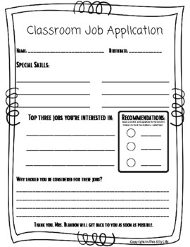 Classroom Job Application - LIM Style by In This Silly Life | TPT