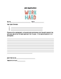 Classroom Job Application for students!