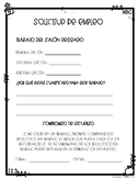 Classroom Job Application in English and Spanish