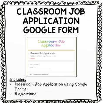 Preview of Classroom Job Application using Google Forms