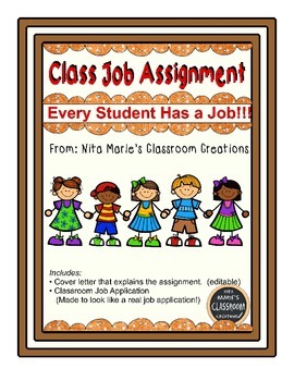 Preview of Classroom Job Application Assignment