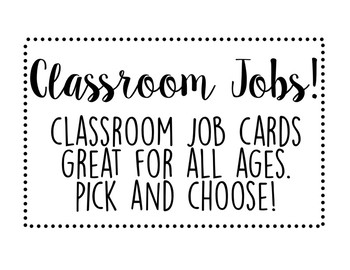 Preview of Classroom Job Cards