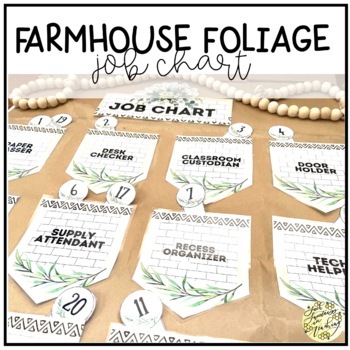 Preview of Classroom Job Chart Farmhouse Foliage