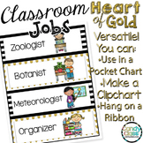 Classroom Job Chart Pictures Black and Gold Decor