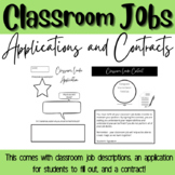 Classroom Job Descriptions, Applications, and Contract (Editable)