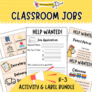 Preview of Classroom Job Display Cards & Job Interview Activity Bundle | Management