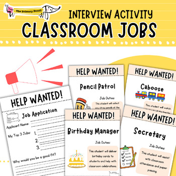 Preview of Classroom Job Interview Activity | Classroom Management & Organization | Helpers