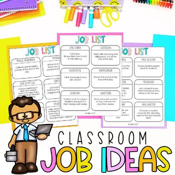 Preview of Back to School Activities FREEBIE | Classroom Job List | 30 Job Ideas