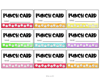 Punch Cards for Kids Happy Face Punch Cards Printable Punch Cards