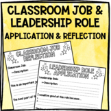 Classroom Job Application & Reflection - Leadership Role A