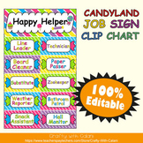 Classroom Job Sign Clip Chart in Candy Land Theme - 100% Editable