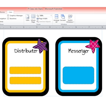 Preview of Classroom Job Stars EDITABLE