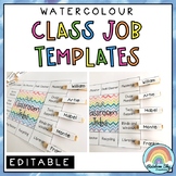 Classroom Job Templates / Simple class jobs {Watercolour}