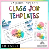 Classroom Job Templates | Simple classroom jobs | Rainbow