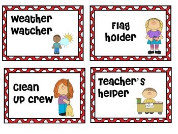 Classroom Job Chart | Kindergarten Preschool by Green Apple Lessons