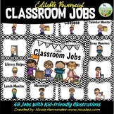 Classroom Jobs Editable with Pictures {Black and White Che