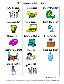Classroom Jobs for Upper Elementary by Teacher Ms H | TpT