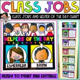 Editable Classroom Jobs | Class Helper Chart | Kid Name Ta