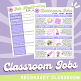 Classroom Jobs Application | 100% Editable | Secondary Classroom