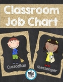 Classroom Jobs {Burlap and Chalkboard}