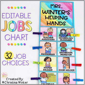 Preview of Classroom Jobs Chart EDITABLE