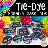 Retro Classroom Jobs Chart Editable Tie Dye Classroom Decor