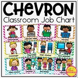 Classroom Jobs in Chevron Classroom Decor with EDITABLE cards Back To School