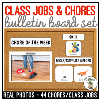 Preview of Classroom Jobs & Chores Bulletin Board Visuals