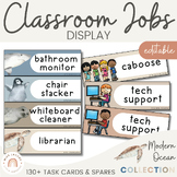 Classroom Jobs Display | Modern Ocean Classroom Decor | Editable