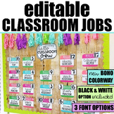 Classroom Jobs EDITABLE Classroom Decor Classroom Management Boho