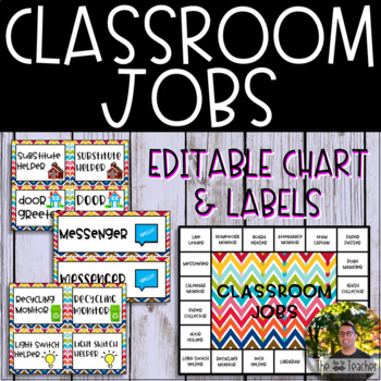 Classroom Jobs Editable Chart and Labels | TPT