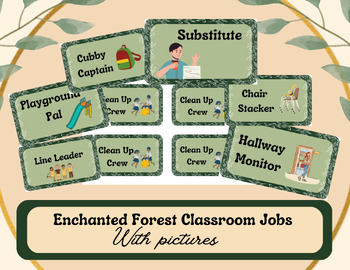 Preview of Classroom Jobs - Enchanted Forest - With and Without Pictures