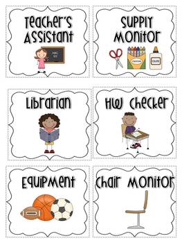 First Grade Classroom Job Chart