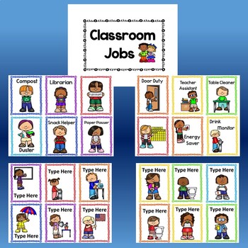 Classroom Jobs/Helpers with Editable Cards! by Love and Laughter