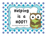 Classroom Jobs - Helping is a HOOT (owl theme)