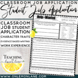 Classroom Jobs/ Job Application | Classroom Job Applicatio