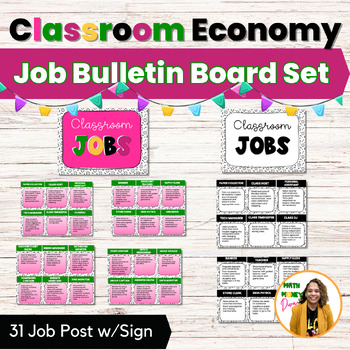 Preview of Classroom Jobs Middle School Bulletin Board for Classroom Economy