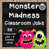 Classroom Jobs - Monster Madness Theme
