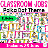 Classroom Jobs Polka Dot Theme Editable