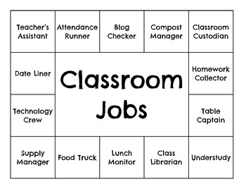 Preview of Classroom Jobs Poster