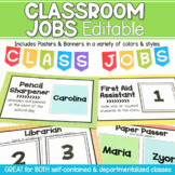 Classroom Jobs Posters and Banner Editable - Various Color