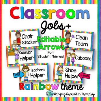 Classroom Jobs Display - Rainbow by Hanging Around in Primary | TPT