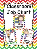 Classroom Jobs - Rainbow Chevron Theme