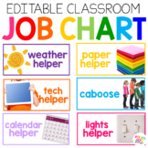 Editable Classroom Jobs | Job Chart | Colorful Classroom Decor