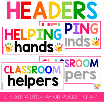 Helping Hands Pocket Chart, Classroom Jobs and Management Pocket Chart,  Classroom Organization, Teacher Accessories, Great for Classroom  Homeschool.