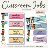Classroom Jobs | SIMPLE PASTELS | Editable Bulletin Board 