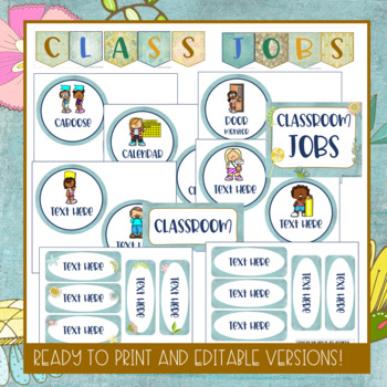 Classroom Jobs Set | Country Sunshine Shabby Theme by Engaging Unique ...