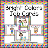 Classroom Jobs Signs with Brightly Colored Backgrounds