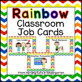 Classroom Jobs Signs with Rainbow Backgrounds