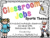 Classroom Jobs - Sports Themed Rounded Rectangle Chalkboar